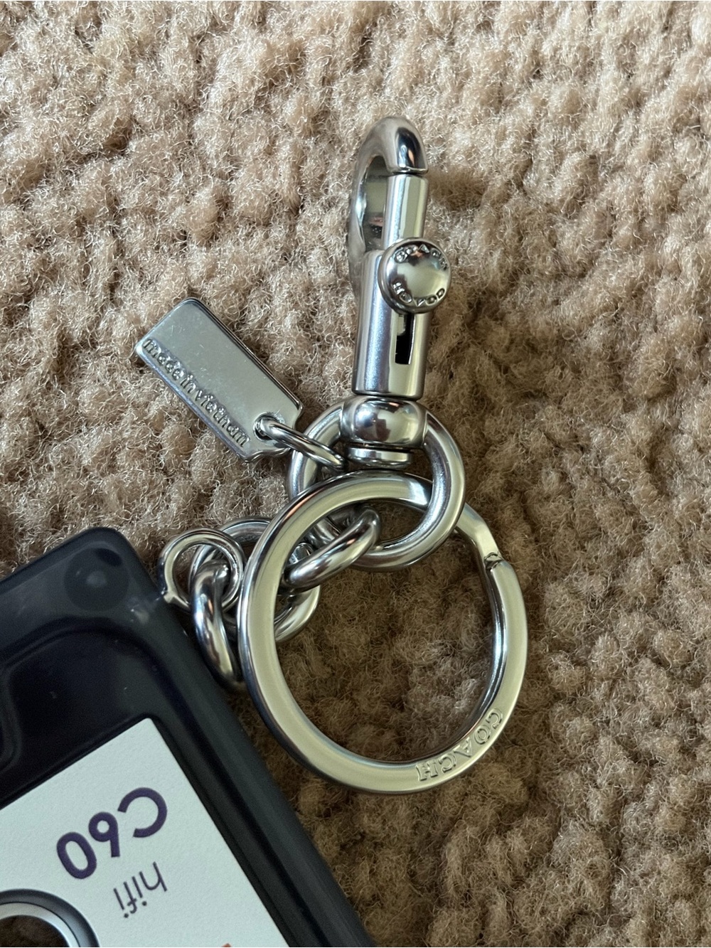 Coach Cassette Keychain Charm with Silver Hardware - Picture 3 of 3